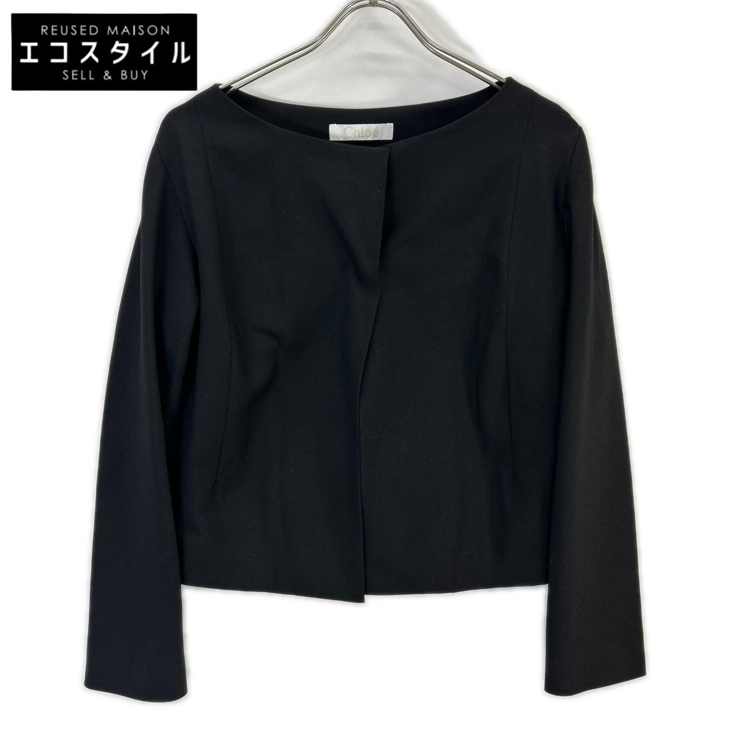 Chloe クロエ 19AVE39-9A061 ブラック バックリボン ノーカラージャケット ジャケット