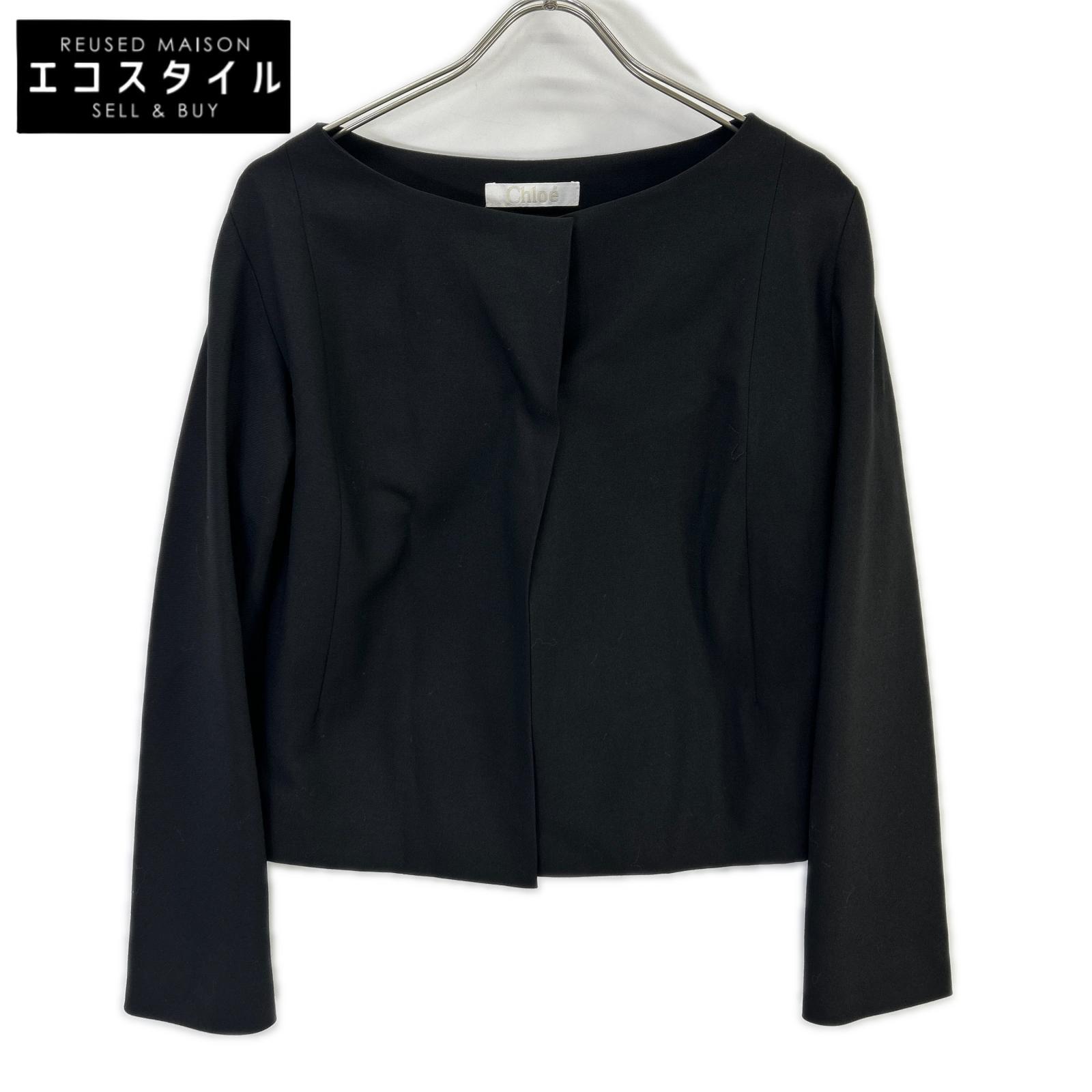 Chloe クロエ 19AVE39-9A061 ブラック バックリボン ノーカラージャケット ジャケット