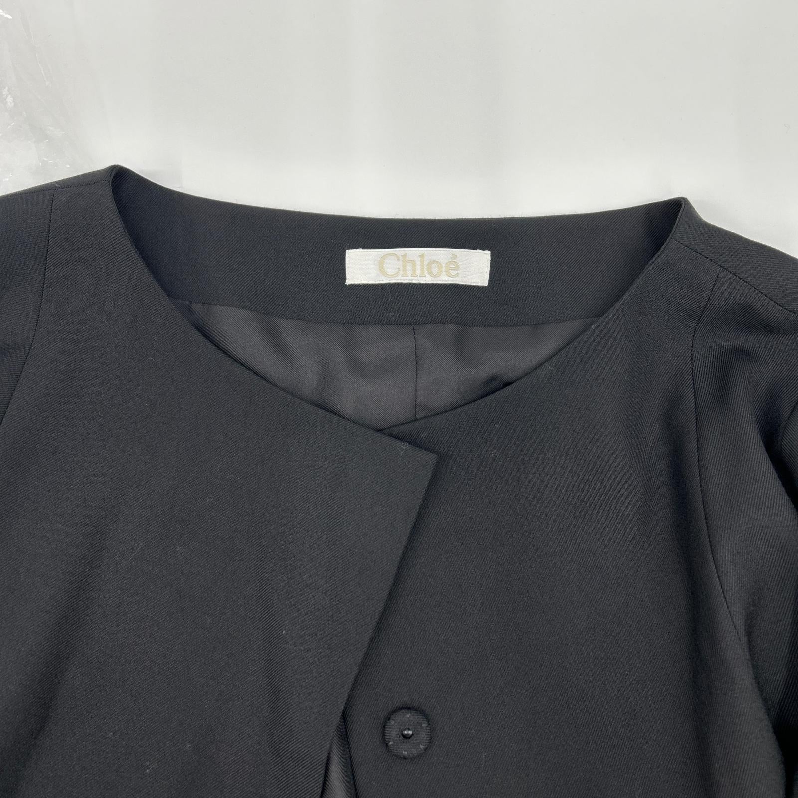 Chloe クロエ 19AVE39-9A061 ブラック バックリボン ノーカラージャケット ジャケット