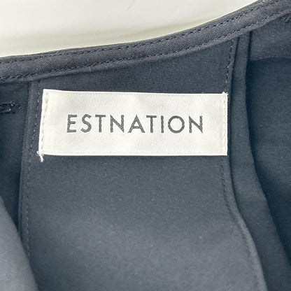 ESTNATION エストネーション 51-109-11-060296 ブラック ノースリーブティアードワンピース ワンピース