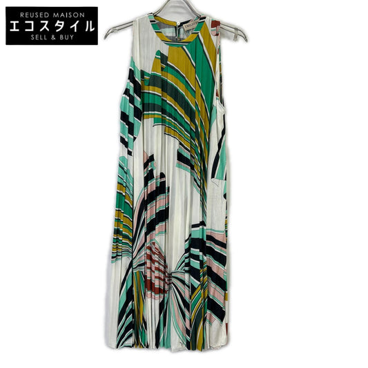 EMILIO PUCCI エミリオプッチ 71RI51 プッチ柄 マルチカラー ノースリーブプリーツフレアーワンピース ワンピース