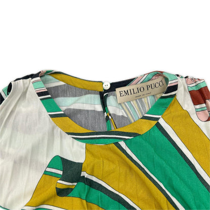EMILIO PUCCI エミリオプッチ 71RI51 プッチ柄 マルチカラー ノースリーブプリーツフレアーワンピース ワンピース
