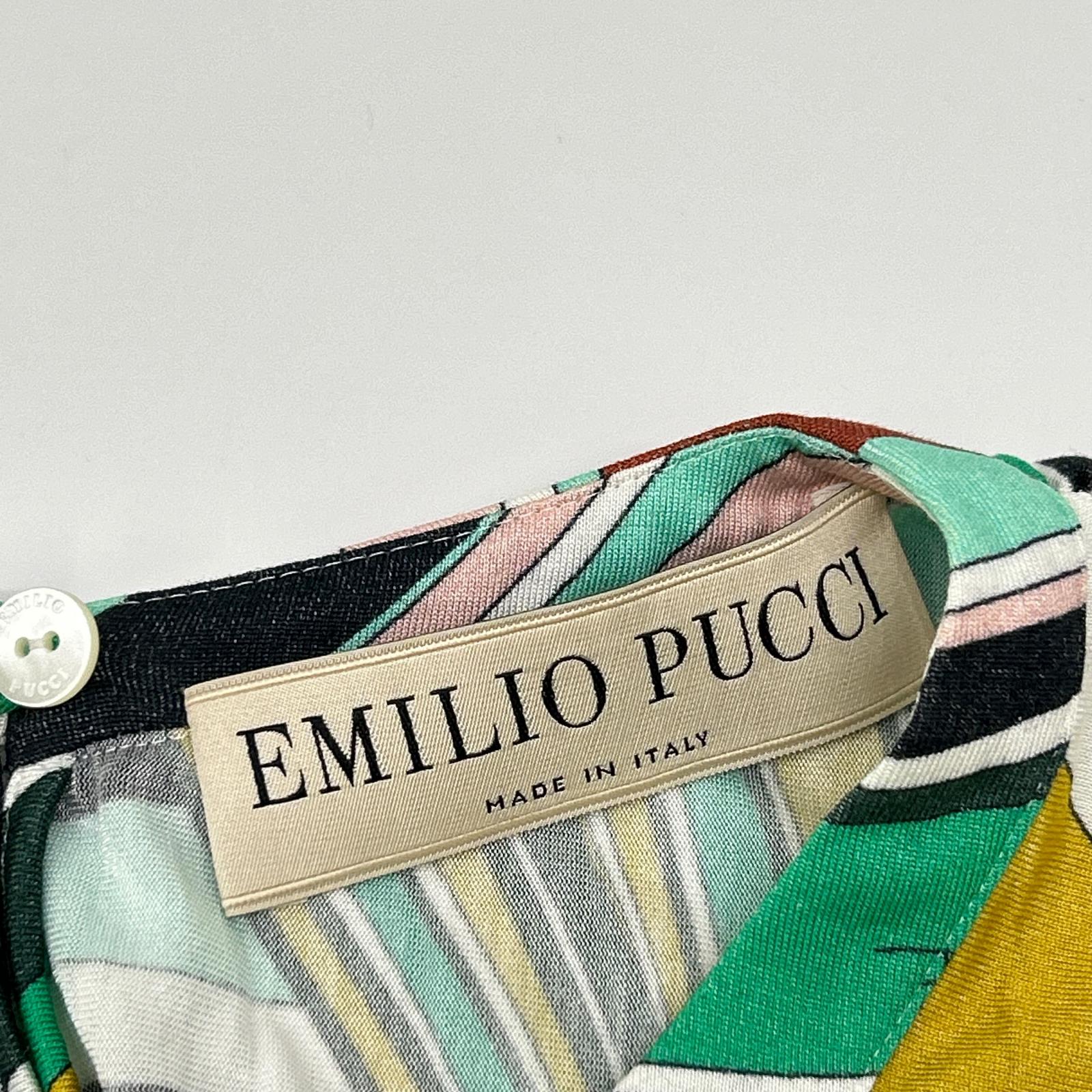 EMILIO PUCCI エミリオプッチ 71RI51 プッチ柄 マルチカラー ノースリーブプリーツフレアーワンピース ワンピース