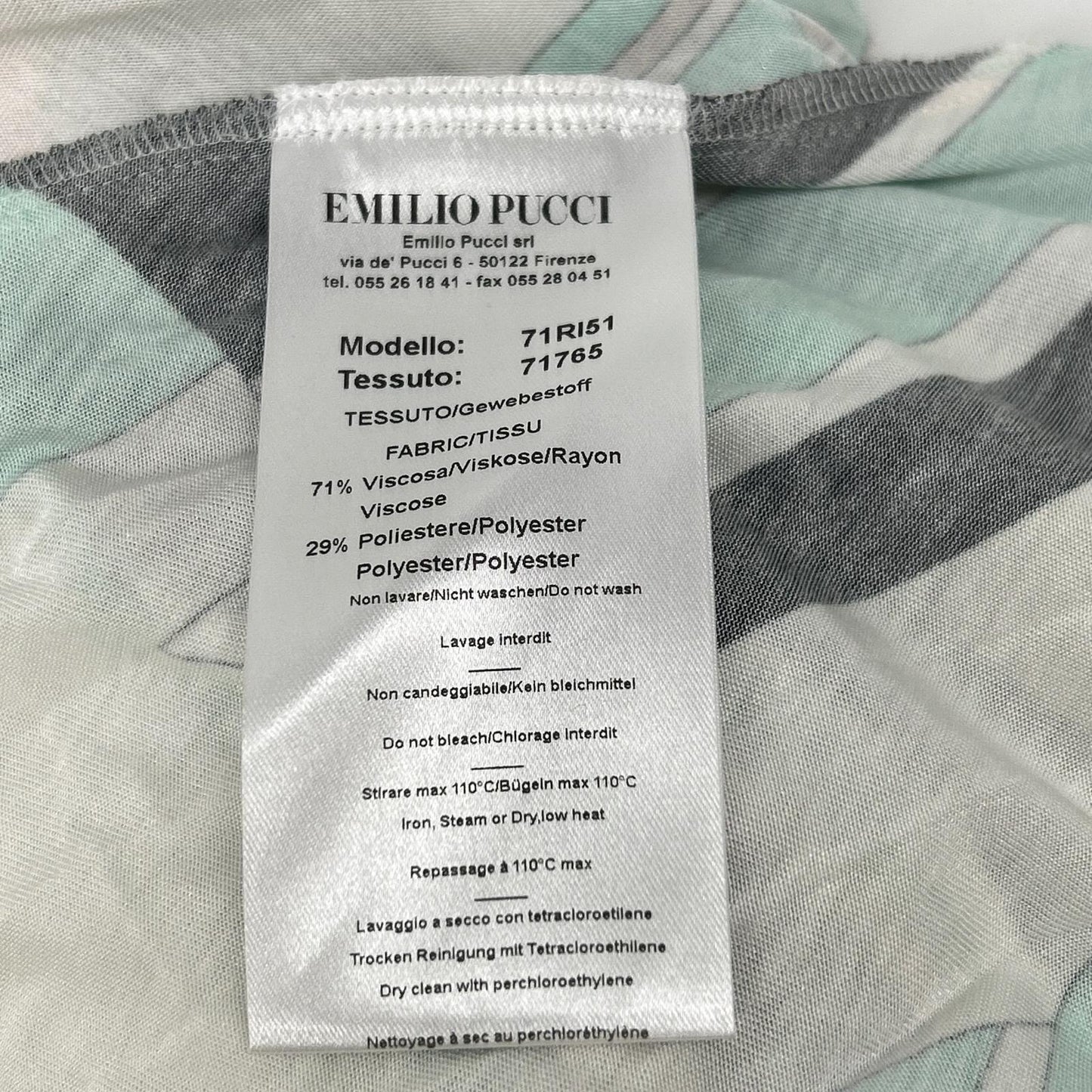 EMILIO PUCCI エミリオプッチ 71RI51 プッチ柄 マルチカラー ノースリーブプリーツフレアーワンピース ワンピース