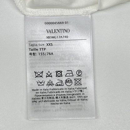 VALENTINO ヴァレンティノ XB3MG17A740 ホワイト カットアウト クルーネック Tシャツ トップス