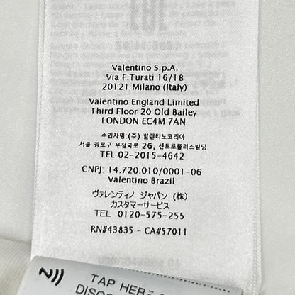 VALENTINO ヴァレンティノ XB3MG17A740 ホワイト カットアウト クルーネック Tシャツ トップス