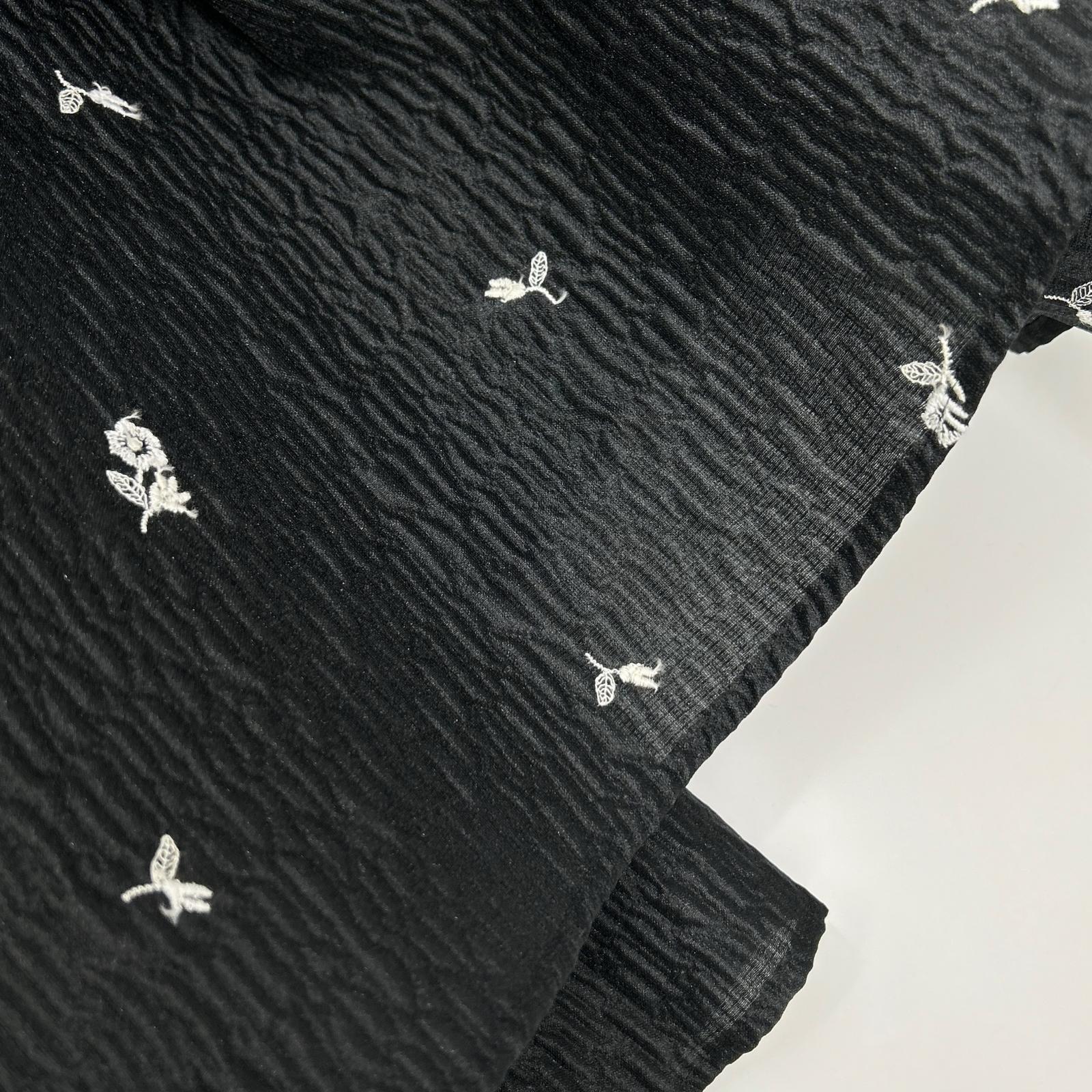 BLUELEA ブルレア 242054 ブラック 刺繍 ジャガードロングドレス ワンピース
