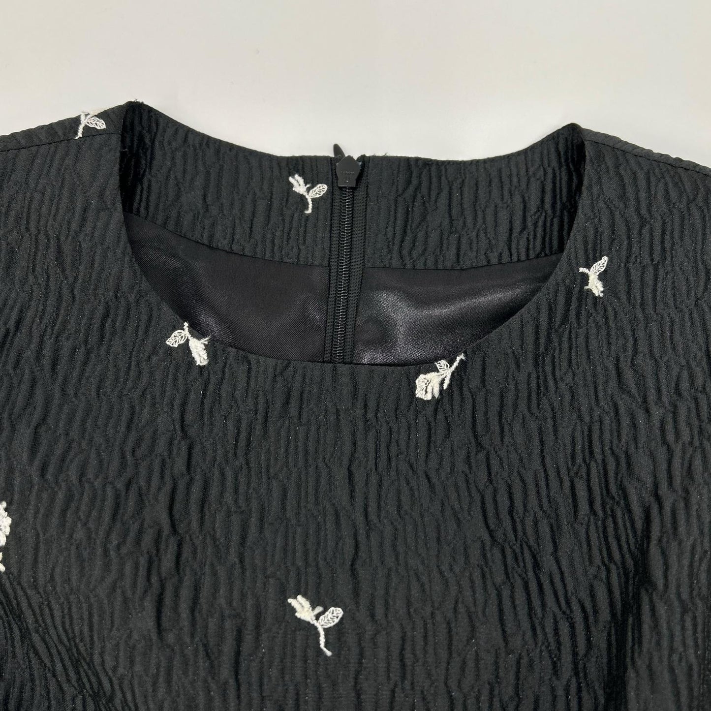 BLUELEA ブルレア 242054 ブラック 刺繍 ジャガードロングドレス ワンピース