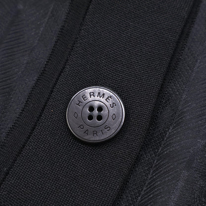 HERMES エルメス ショールカラー シルク切替 ロングカーディガン トップス
