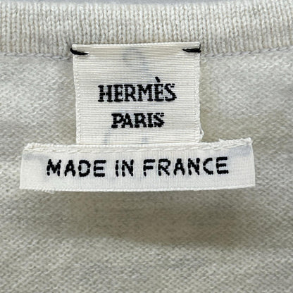 HERMES HERMES silk scarf-pattern panels cashmere vest top