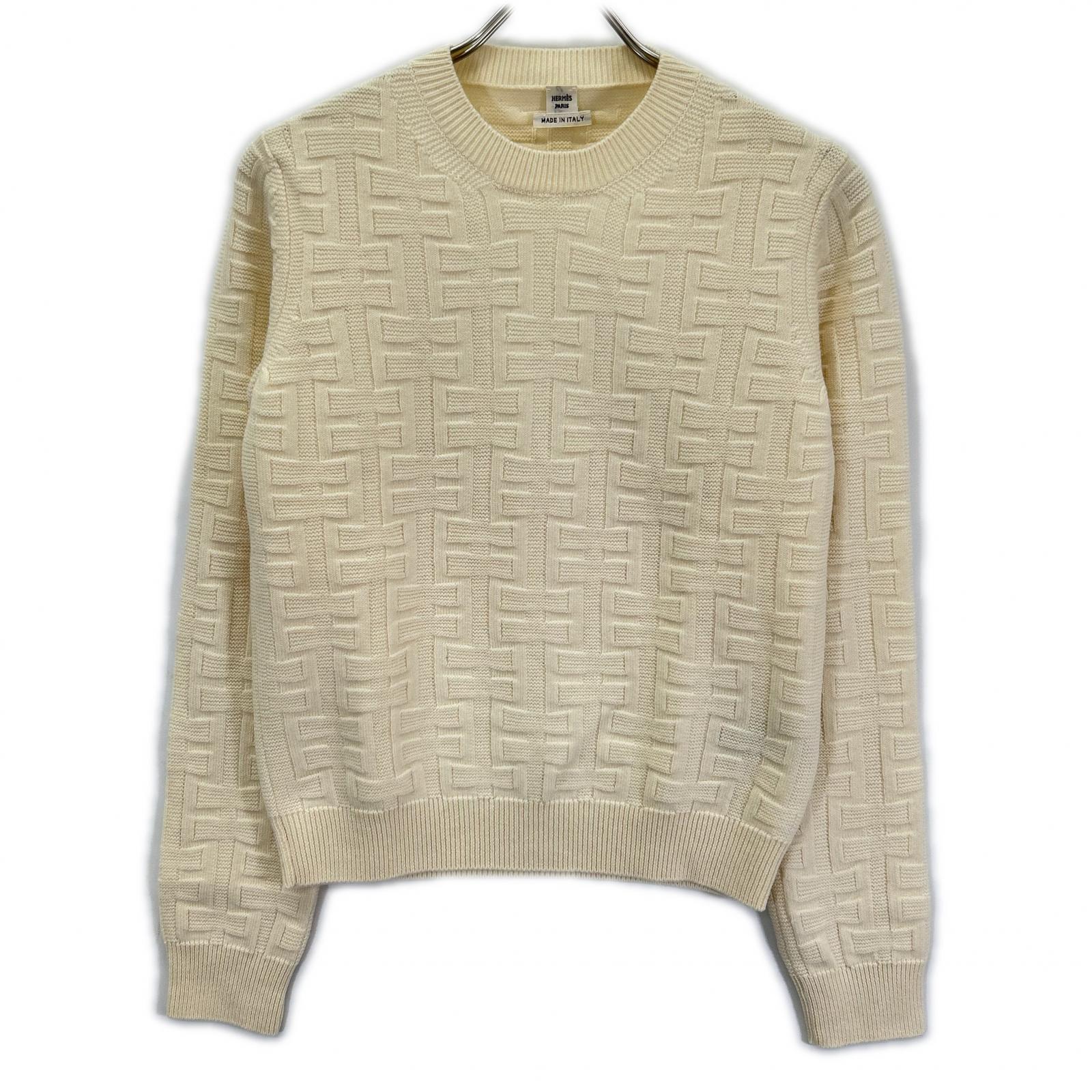 HERMES エルメス DC2H2630DA LOUNGEWEAR VOYAGE Hロゴ ニットセーター トップス