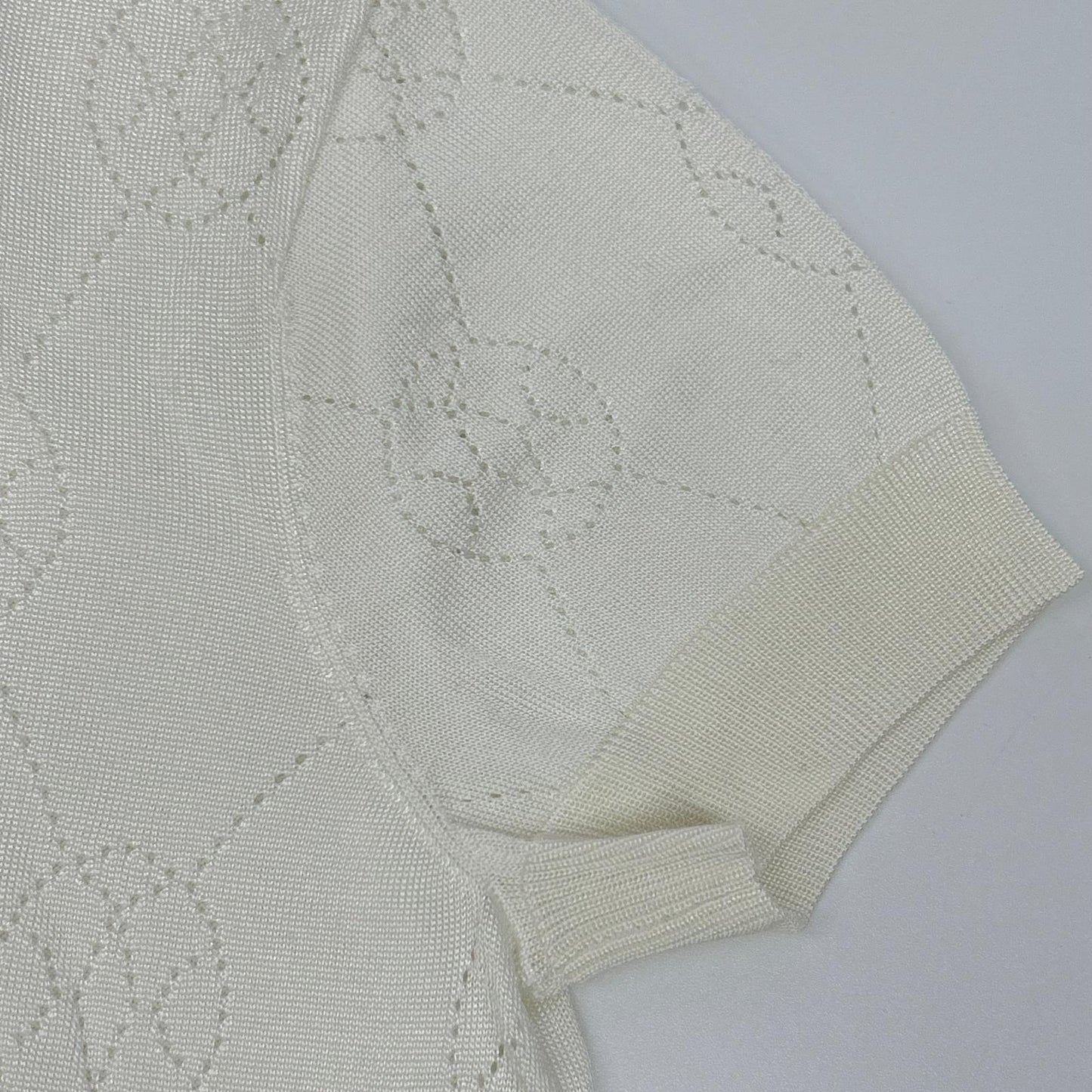HERMES HERMES 2E2622DA White H Lift short-sleeve knit top