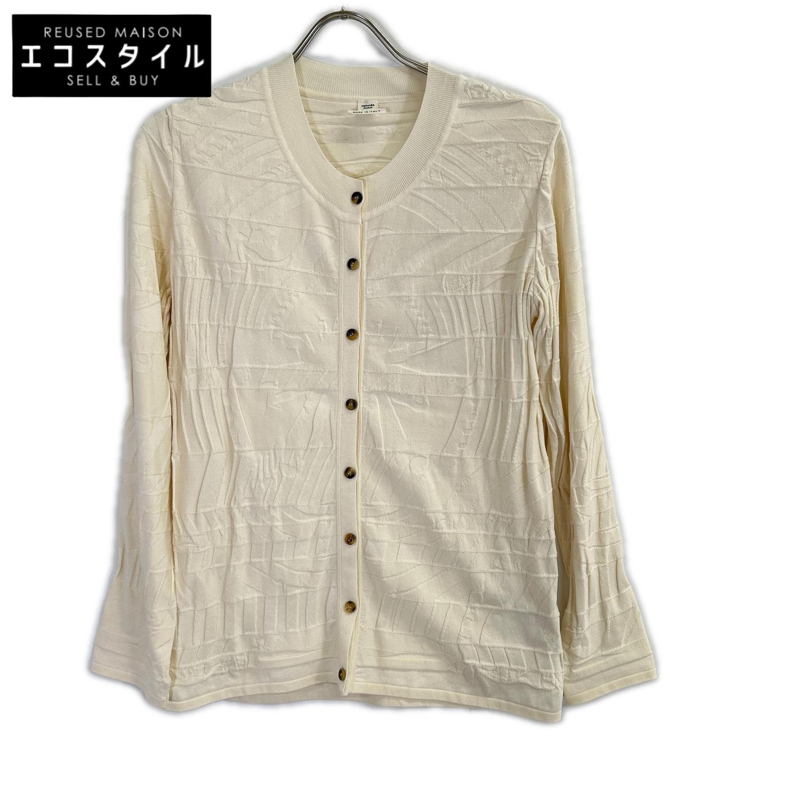 HERMES Off-white silk-blend cardigan Tops