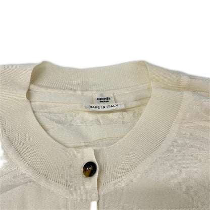 HERMES Off-white silk-blend cardigan Tops