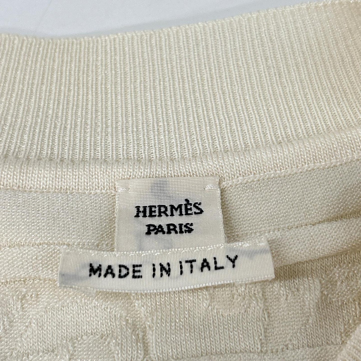 HERMES Off-white silk-blend cardigan Tops