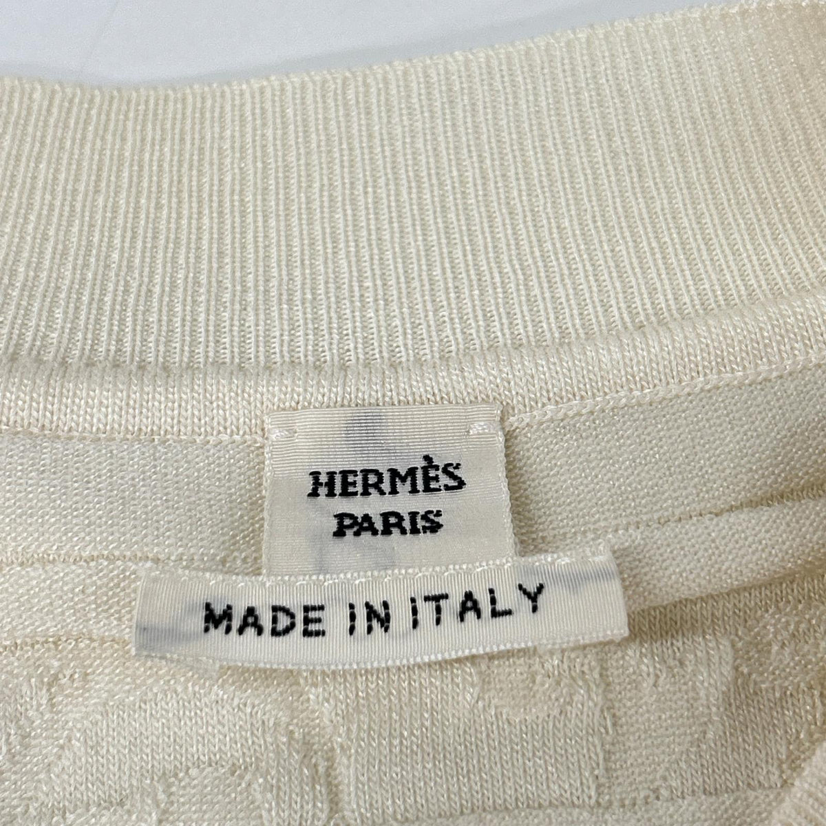 HERMES Off-white silk-blend cardigan Tops