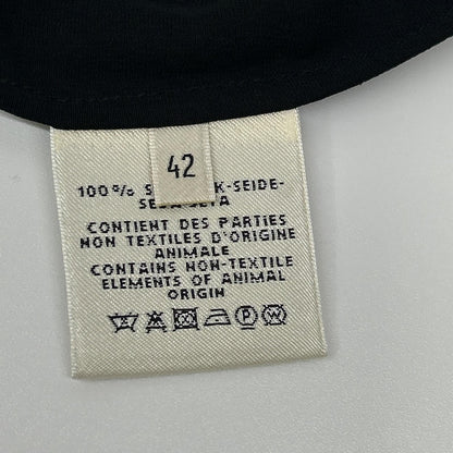 HERMES エルメス ブラック シルク ノースリーブ ブラウス トップス