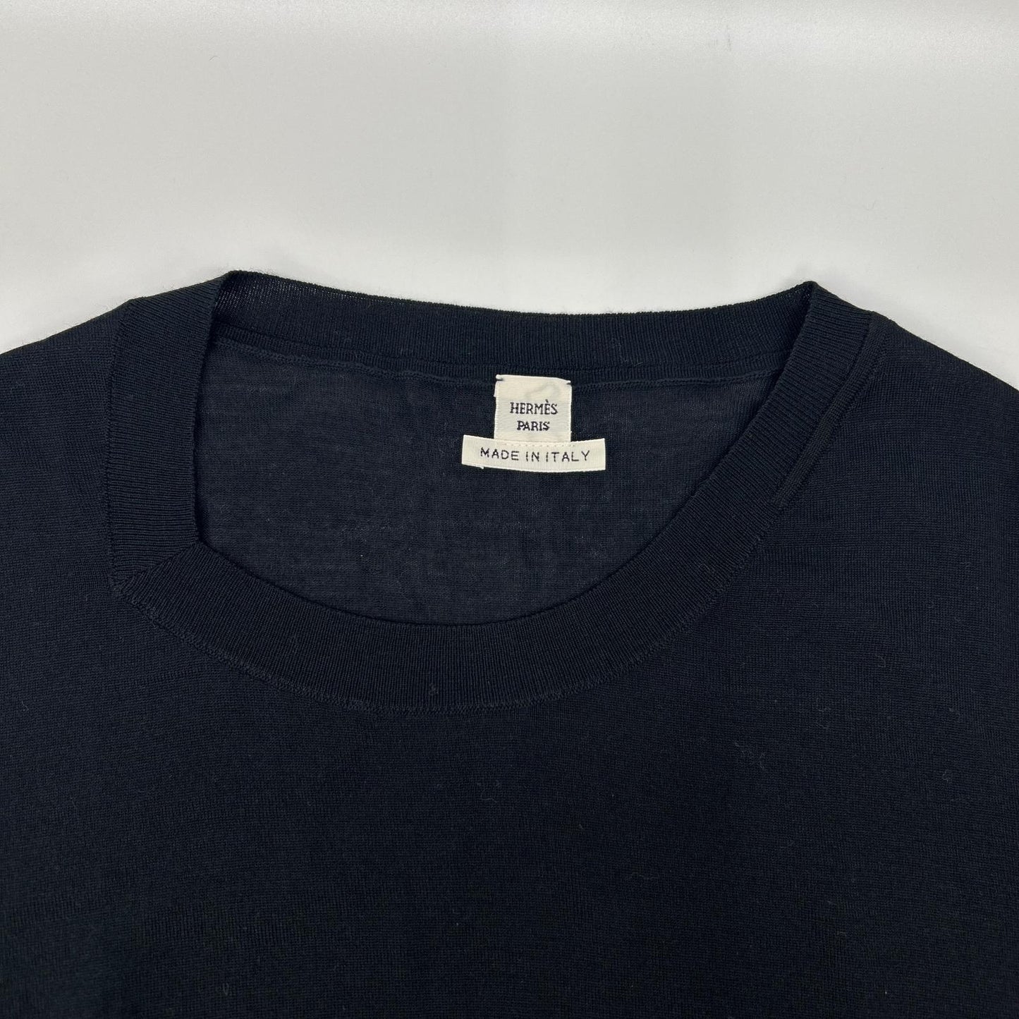 HERMES エルメス ブラック 無地 ニット トップス