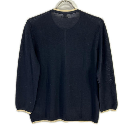 HERMES HERMES Navy knit sweater with Sellier buttons top