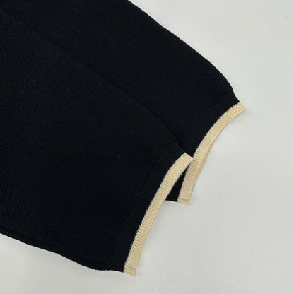 HERMES HERMES Navy knit sweater with Sellier buttons top