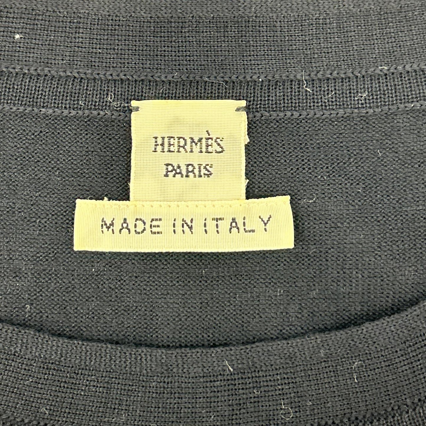 HERMES エルメス ネイビー スカーフ柄 シルク切替 ニット　Eperon d'Or Bandana トップス