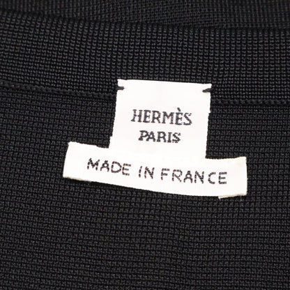 HERMES エルメス 新品同様 国内正規 ルメール期 Cannes et Pommeaux シルク切替 ニット ワンピース