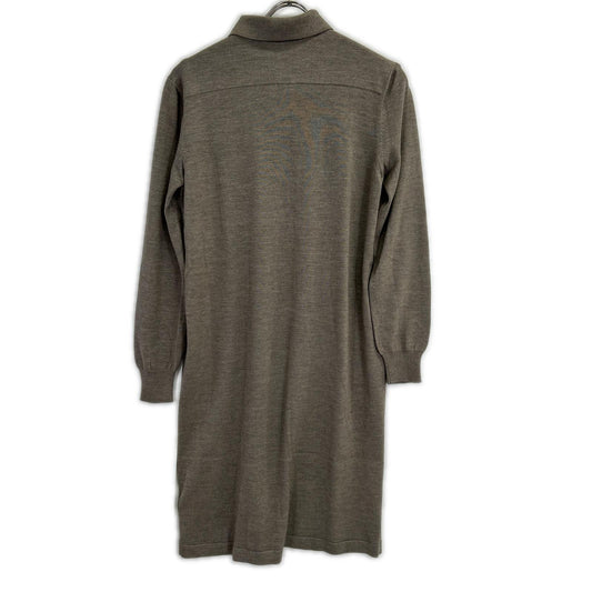 HERMES エルメス カシミヤ×シルク 前ボタン ニット ワンピース ワンピース