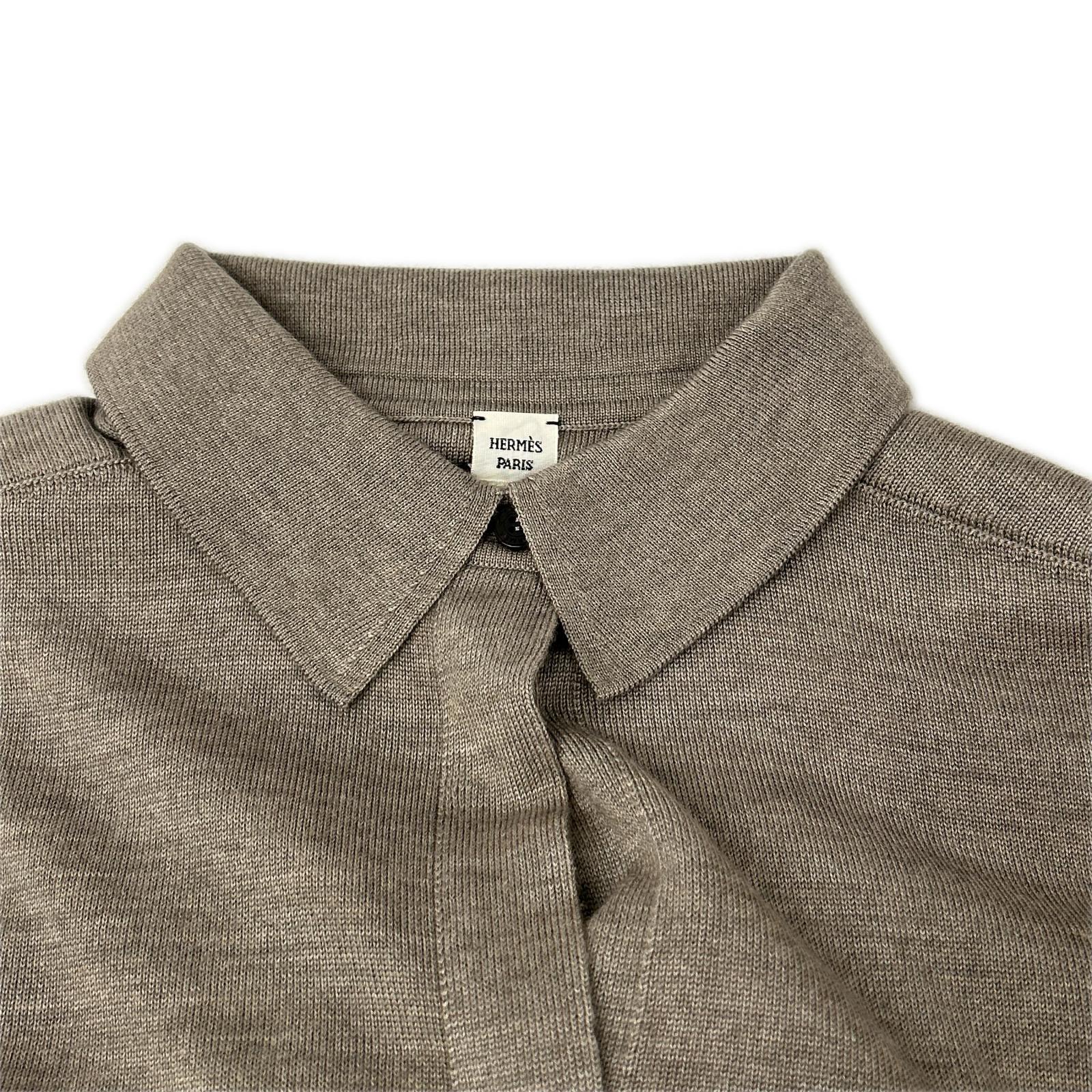 HERMES エルメス カシミヤ×シルク 前ボタン ニット ワンピース ワンピース