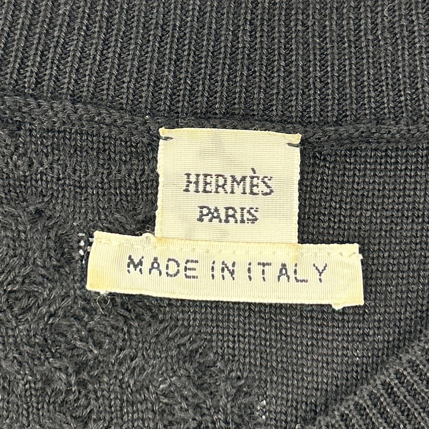 HERMES エルメス ブラック カシミヤ×シルク ノースリーブ ニットワンピース ワンピース
