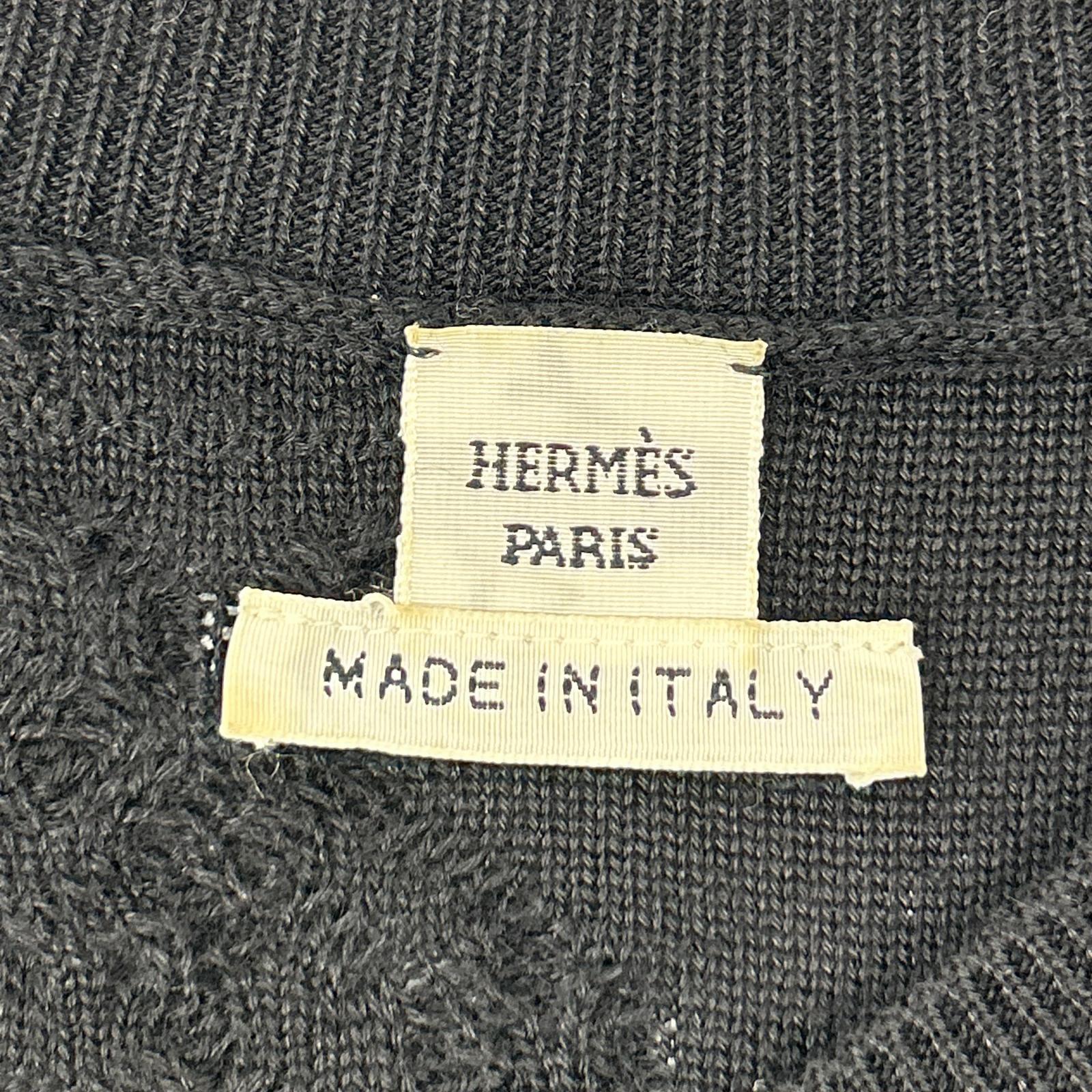 HERMES エルメス ブラック カシミヤ×シルク ノースリーブ ニットワンピース ワンピース