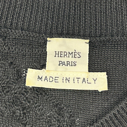 HERMES エルメス ブラック カシミヤ×シルク ノースリーブ ニットワンピース ワンピース