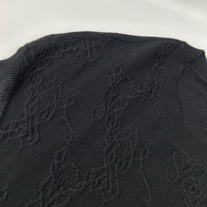 HERMES エルメス ブラック カシミヤ×シルク ノースリーブ ニットワンピース ワンピース