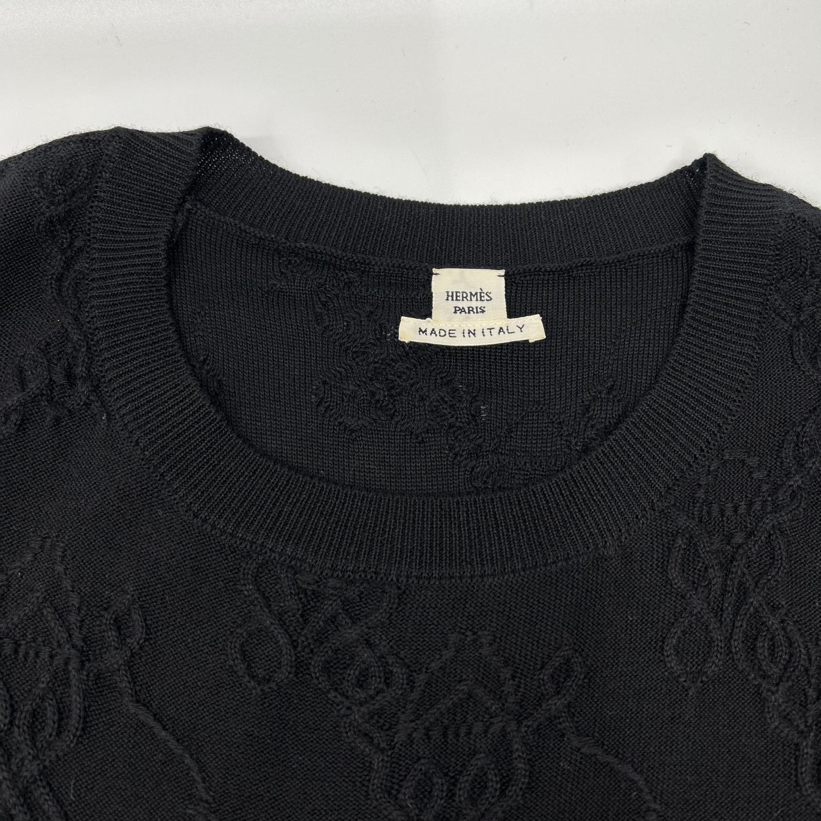 HERMES エルメス ブラック カシミヤ×シルク ノースリーブ ニットワンピース ワンピース