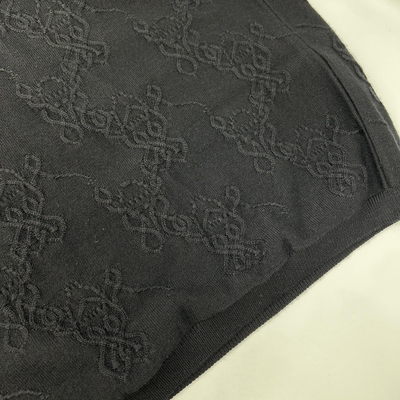 HERMES エルメス ブラック カシミヤ×シルク ノースリーブ ニットワンピース ワンピース