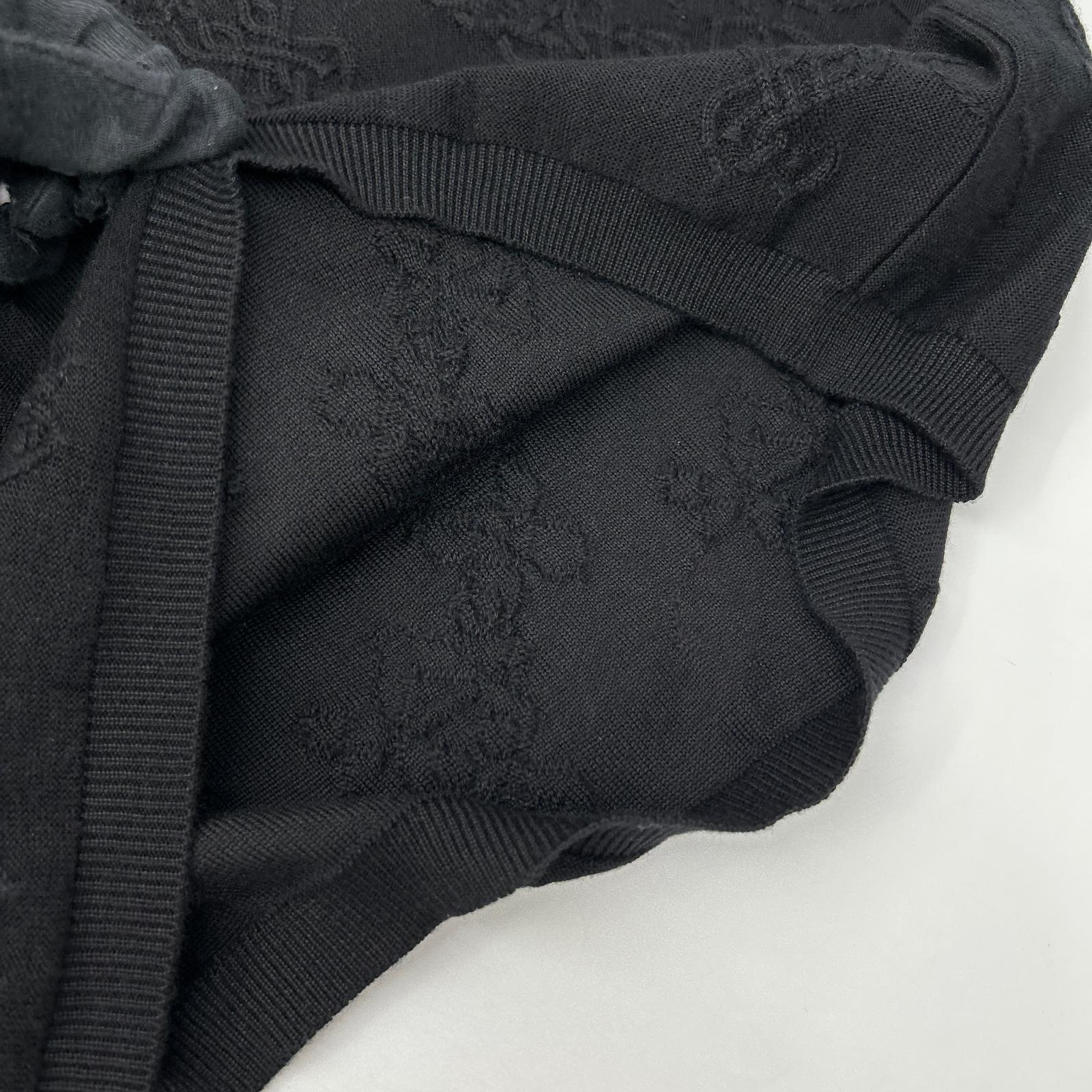 HERMES エルメス ブラック カシミヤ×シルク ノースリーブ ニットワンピース ワンピース