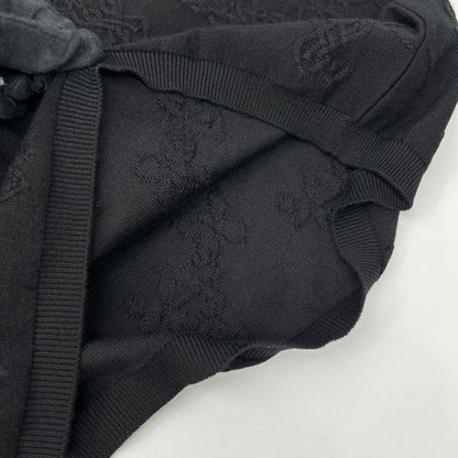 HERMES エルメス ブラック カシミヤ×シルク ノースリーブ ニットワンピース ワンピース