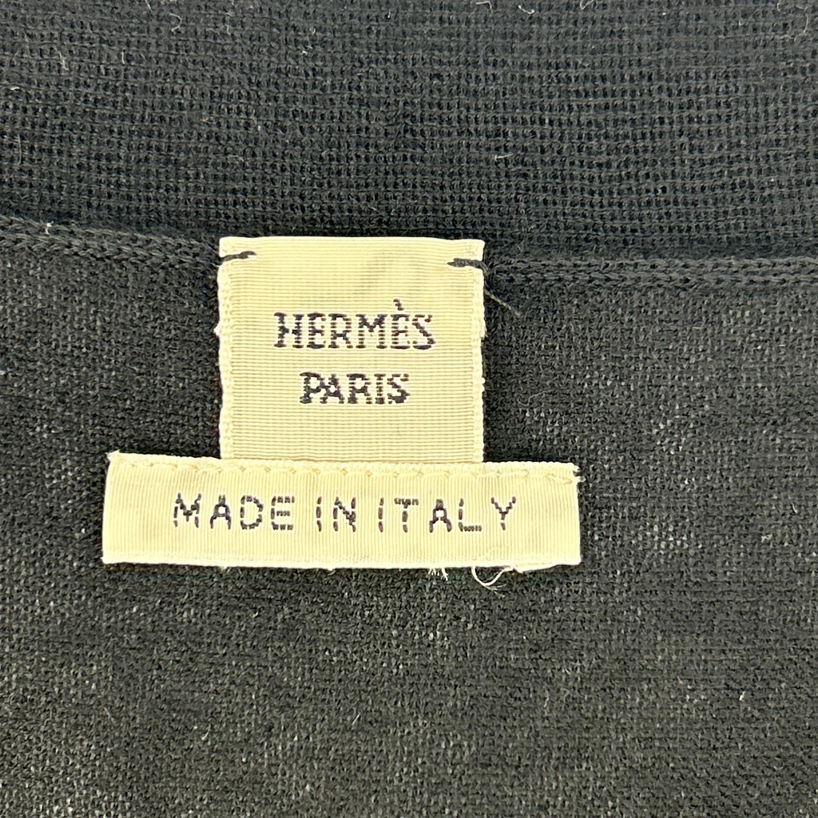 HERMES エルメス ルメール期 ブラック カシミヤ 半袖カーディガン トップス