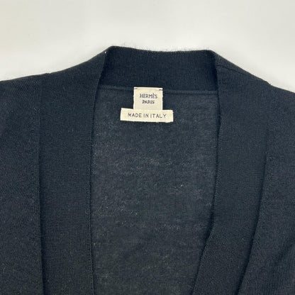 HERMES エルメス ルメール期 ブラック カシミヤ 半袖カーディガン トップス