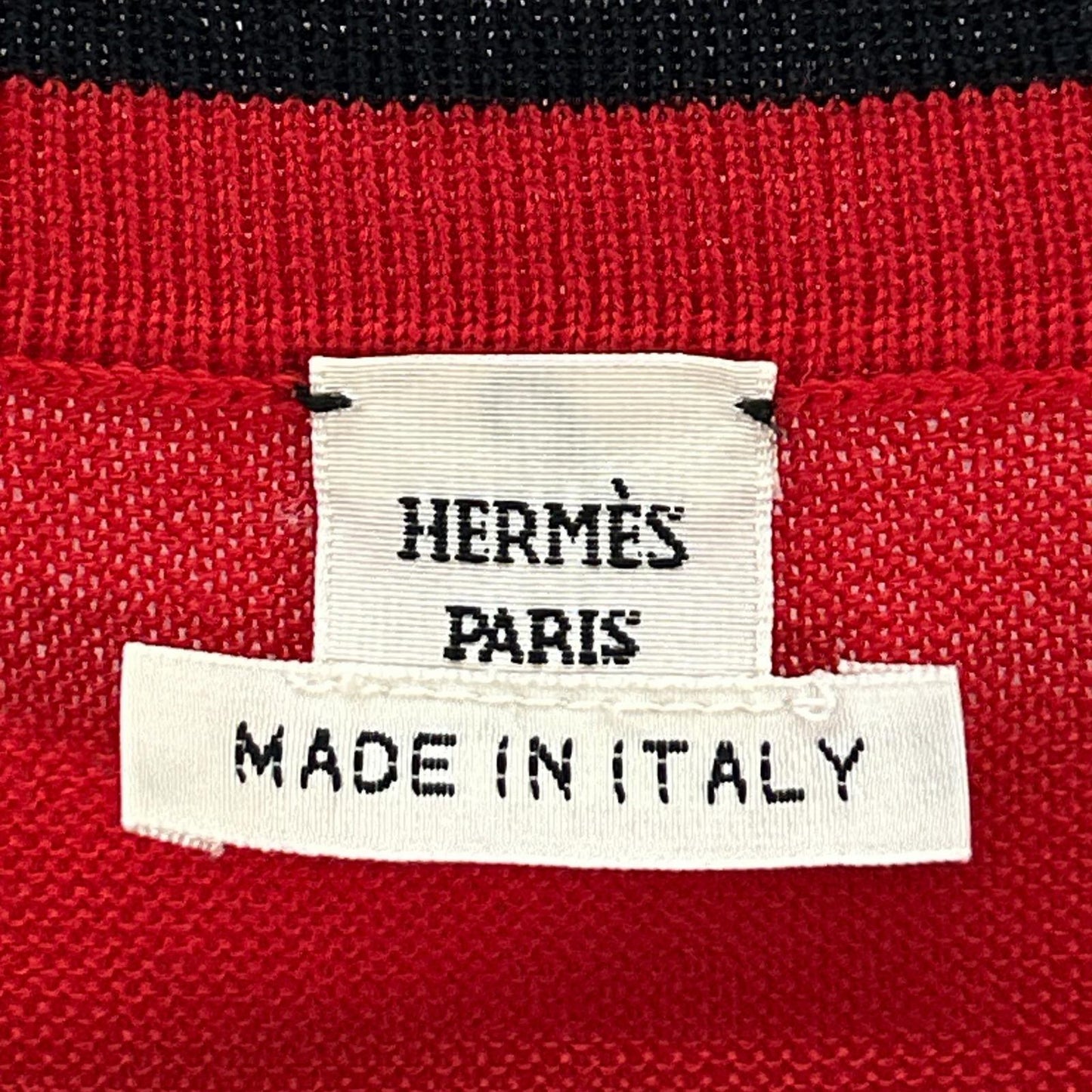 HERMES エルメス レッド 肩セリエ釦 ニットセーター タグ付き トップス