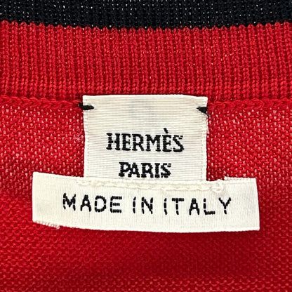 HERMES エルメス レッド 肩セリエ釦 ニットセーター タグ付き トップス