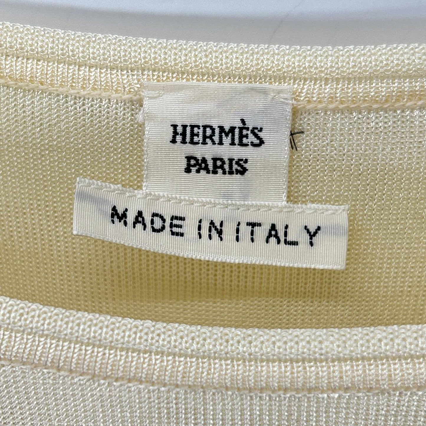 HERMES エルメス スカーフ柄 シルク切替 ニット タグ付き トップス