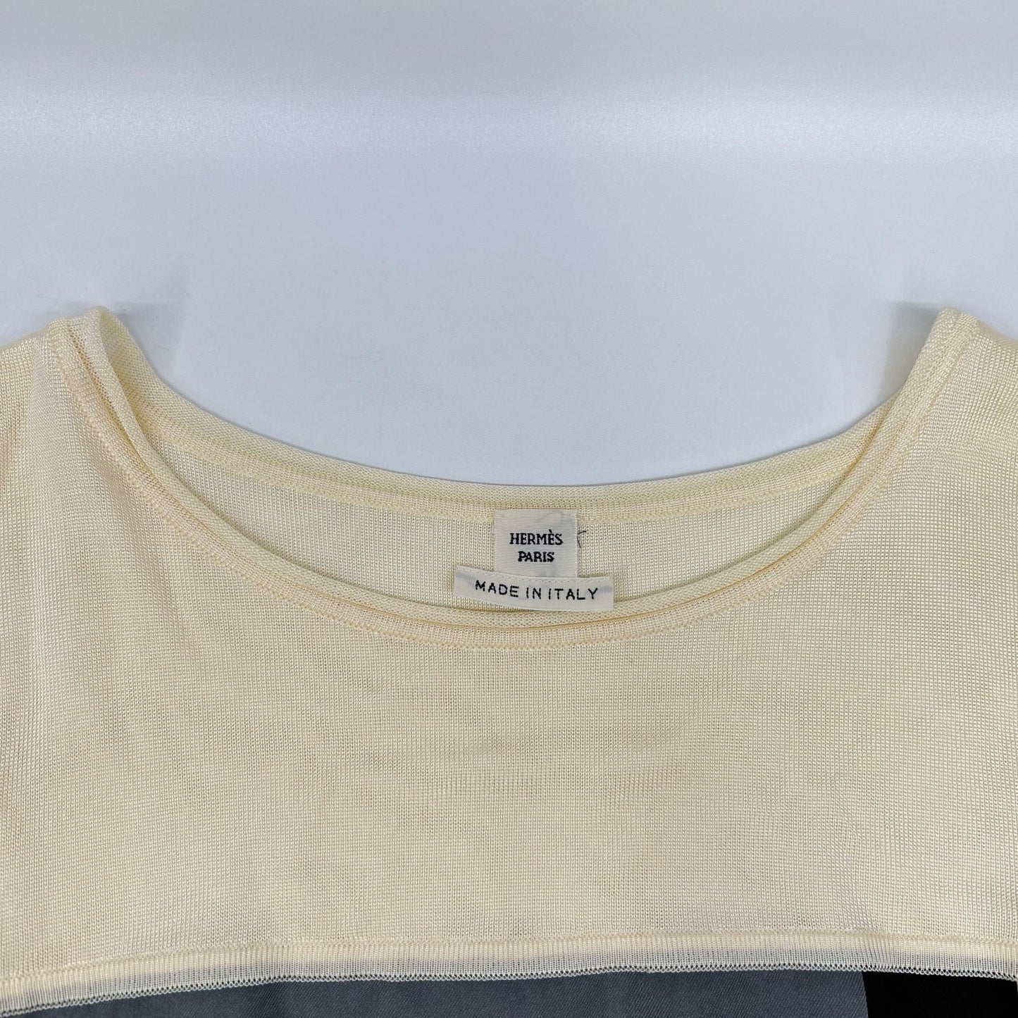 HERMES エルメス スカーフ柄 シルク切替 ニット タグ付き トップス