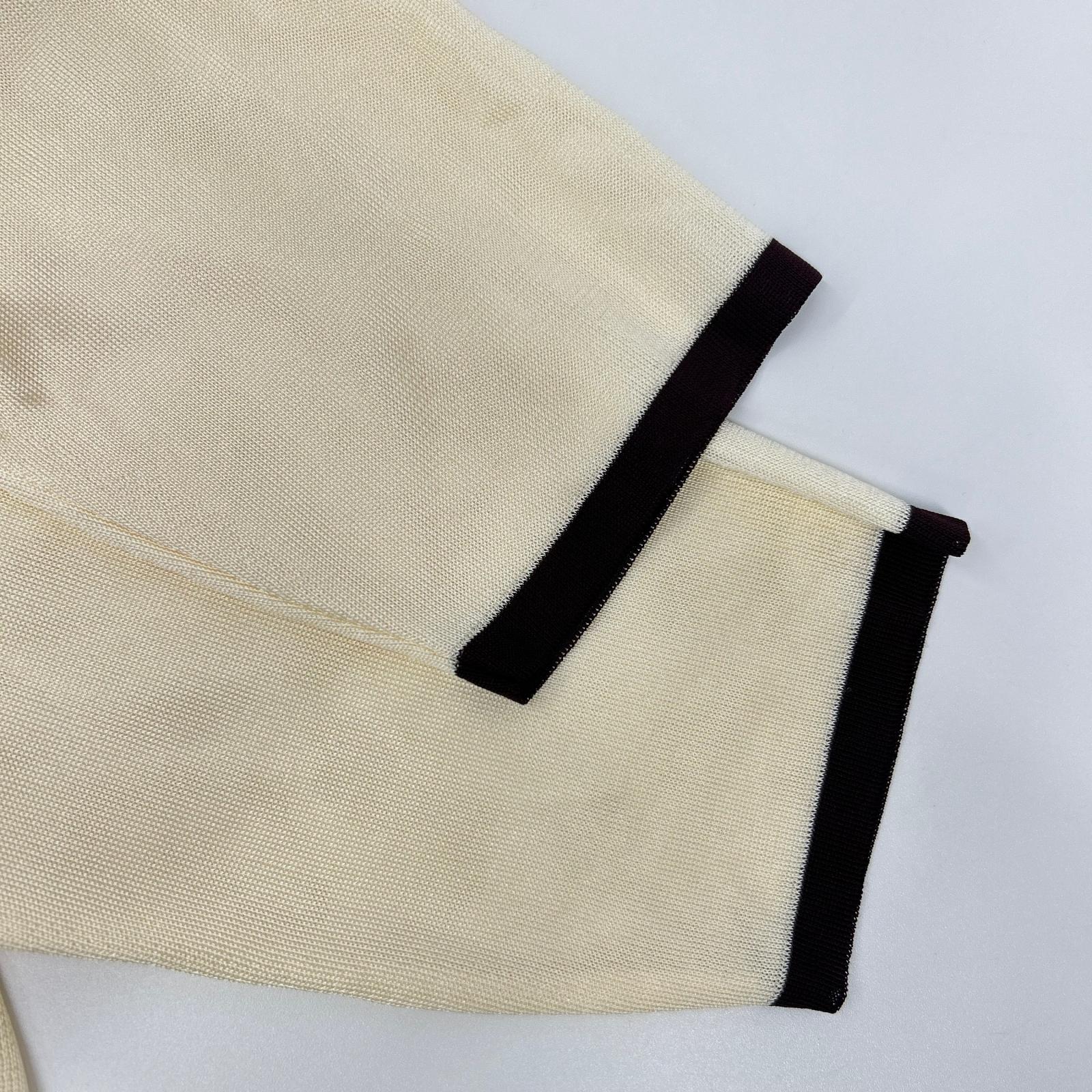 HERMES エルメス スカーフ柄 シルク切替 ニット タグ付き トップス