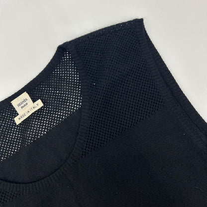HERMES エルメス ルメール期 ブラック カシミヤ ノースリーブ ニット トップス