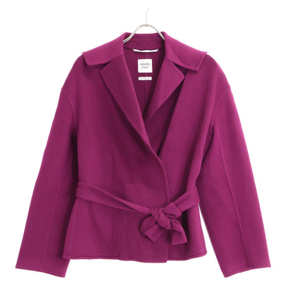 HERMES 100% Cashmere Belted Half Coat