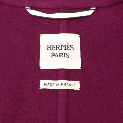 HERMES 100% Cashmere Belted Half Coat