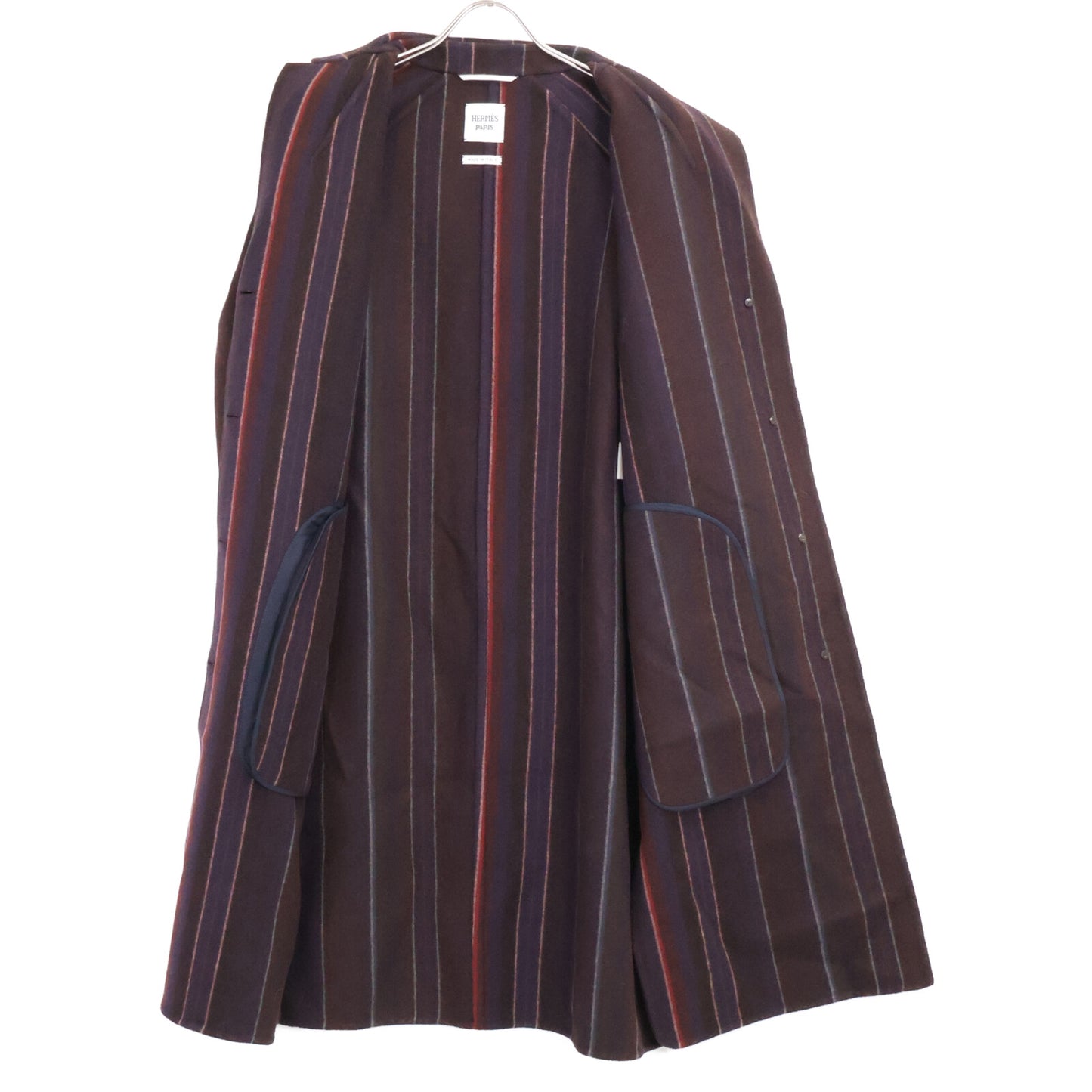 HERMES エルメス 【美品】セリエボタン ウールｘカシミヤ チェスター コート