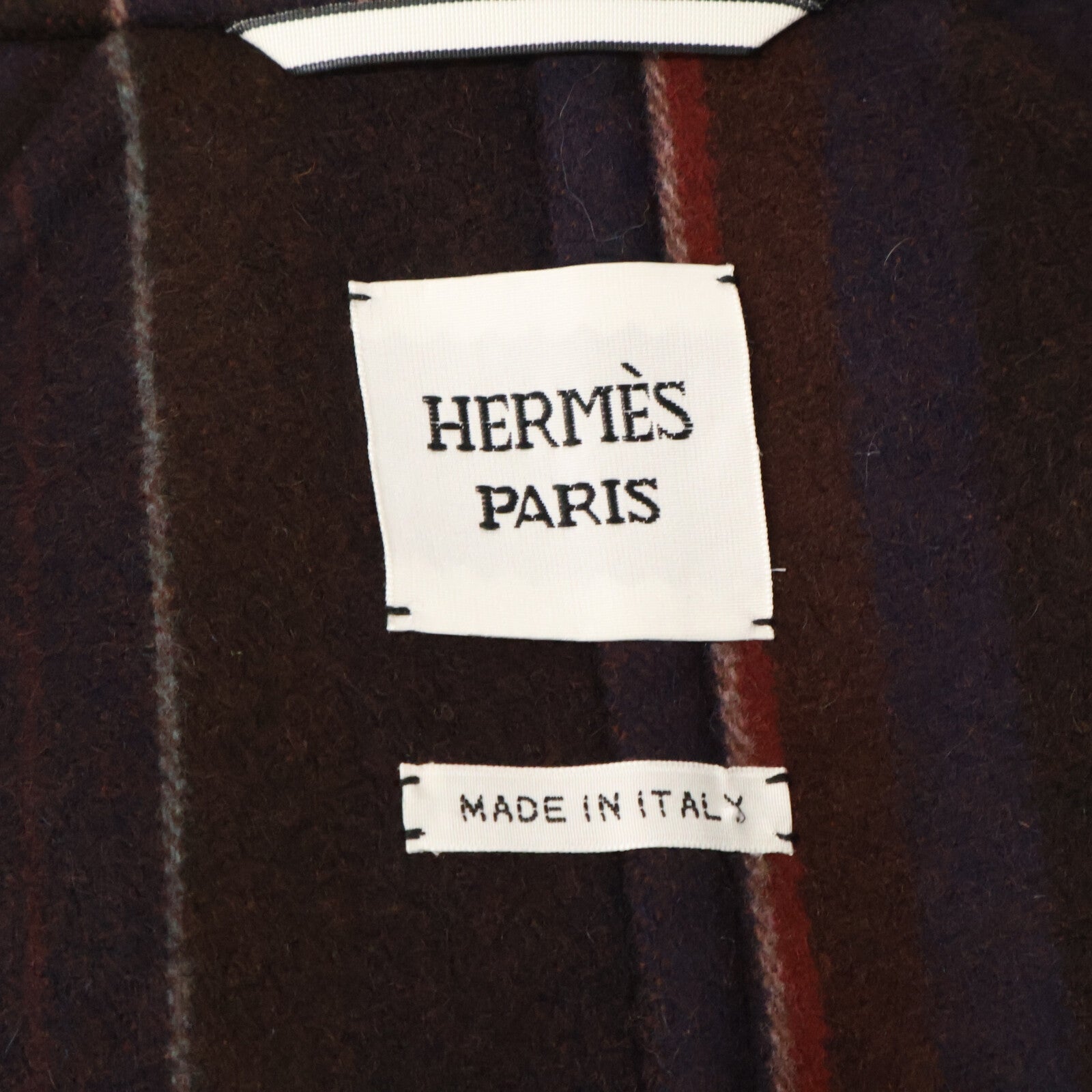 HERMES エルメス 【美品】セリエボタン ウールｘカシミヤ チェスター コート