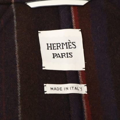 HERMES エルメス 【美品】セリエボタン ウールｘカシミヤ チェスター コート