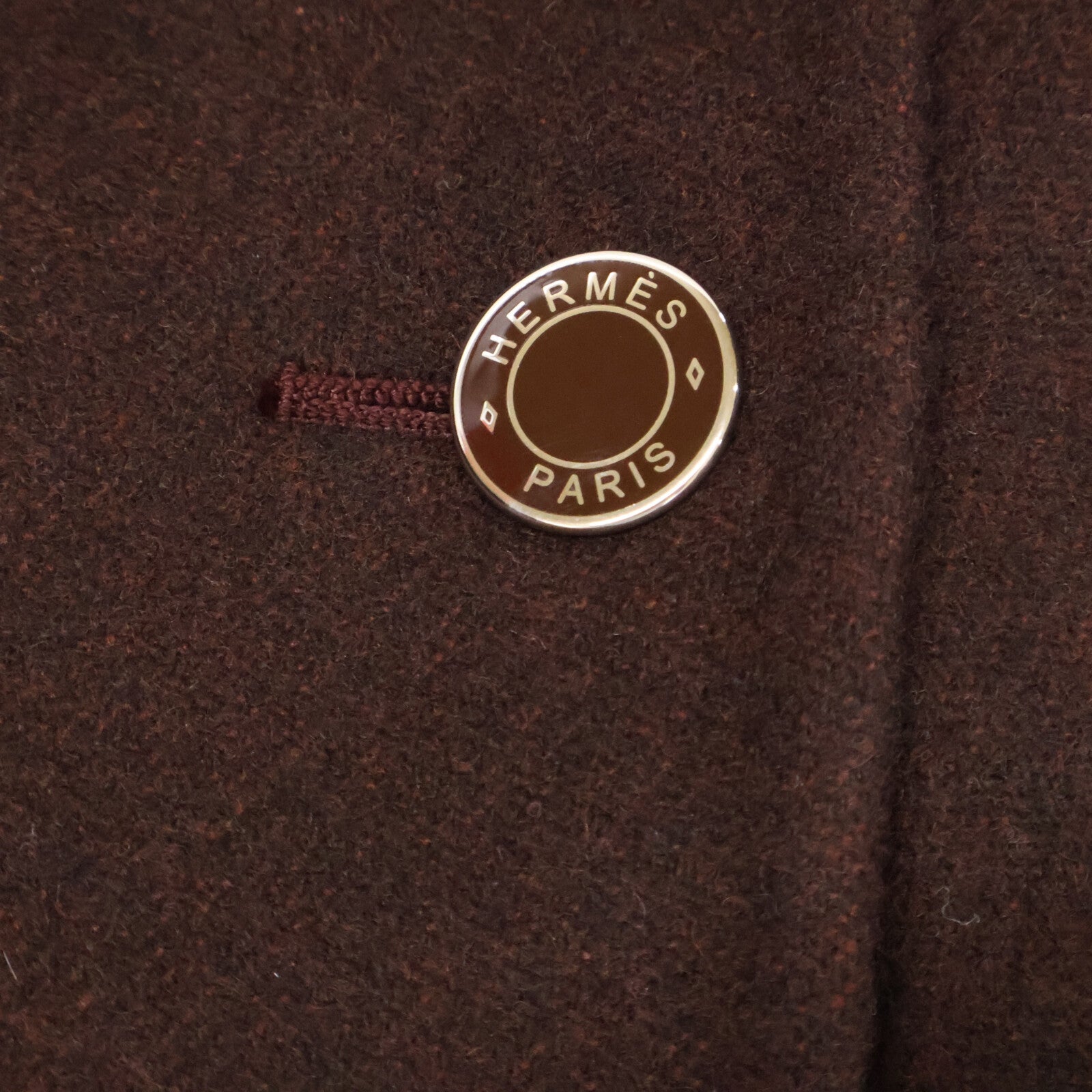 HERMES エルメス 【美品】セリエボタン ウールｘカシミヤ チェスター コート